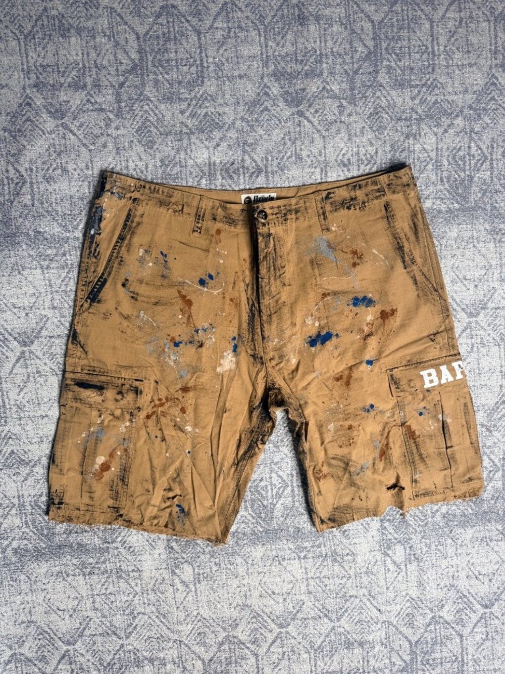 A bathing Ape x Dro Lab Custom 1/1 Reworked Embellished Bleached Distressed Pain
